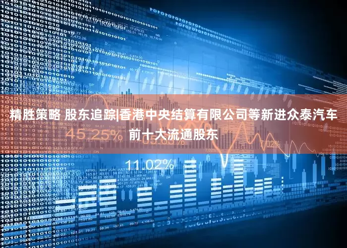 精胜策略 股东追踪|香港中央结算有限公司等新进众泰汽车前十大流通股东